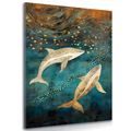CANVAS PRINT OF A WHALE IN A MAGICAL OCEAN - PICTURES UNDERWATER WORLD - PICTURES