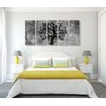 5-PIECE CANVAS PRINT BLACK AND WHITE TREE OF LIFE - BLACK AND WHITE PICTURES - PICTURES