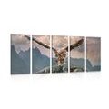5-PIECE CANVAS PRINT EAGLE WITH SPREAD WINGS OVER THE MOUNTAINS - PICTURES OF ANIMALS{% if product.category.pathNames[0] != product.category.name %} - PICTURES{% endif %}