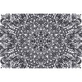 SELF ADHESIVE WALLPAPER ORNAMENT WITH A FLORAL THEME IN BLACK AND WHITE - SELF-ADHESIVE WALLPAPERS - WALLPAPERS
