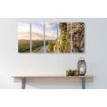 5-PIECE CANVAS PRINT VIEW OF THE RIVER ELBE - PICTURES OF NATURE AND LANDSCAPE - PICTURES