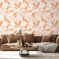 TAPETA ORANŽOVÉ ABSTRAKTNÍ TVARY - VZOROVANÉ TAPETY - TAPETY