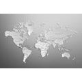 CANVAS PRINT BLACK AND WHITE MAP OF THE WORLD IN AN ORIGINAL DESIGN - PICTURES OF MAPS - PICTURES