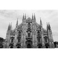 SELF ADHESIVE WALL MURAL MILAN CATHEDRAL IN BLACK AND WHITE - SELF-ADHESIVE WALLPAPERS - WALLPAPERS