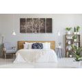 5-PIECE CANVAS PRINT TREE CROWN ON A WOODEN BASE - PICTURES OF TREES AND LEAVES - PICTURES