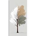 CANVAS PRINT THREE-COLOR MINIMALIST TREE - PICTURES OF TREES AND LEAVES - PICTURES