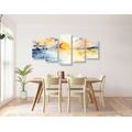 5-PIECE CANVAS PRINT RADIANT SUNSET BY THE SEA - PICTURES OF NATURE AND LANDSCAPE - PICTURES