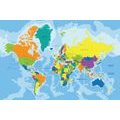 CANVAS PRINT COLORED WORLD MAP - PICTURES OF MAPS - PICTURES