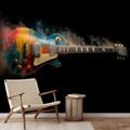 FOTOTAPETE BUNTE E-GITARRE IM RAUCH - MUSIK FOTOTAPETEN - TAPETEN