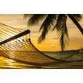 CANVAS PRINT HAMMOCK ON THE BEACH - PICTURES OF NATURE AND LANDSCAPE - PICTURES