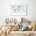 WANDBILD WELTKARTE IN PASTELLFARBEN - WELTKARTEN ALS BILDER - BILDER