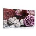 CANVAS PRINT RETRO BOUQUET OF ROSES - VINTAGE AND RETRO PICTURES - PICTURES