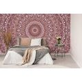 WALLPAPER MANDALA IN VINTAGE STYLE IN A PINK SHADE - WALLPAPERS FENG SHUI - WALLPAPERS