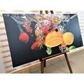 CANVAS PRINT FRUIT FALLING INTO WATER - PICTURES OF FOOD AND DRINKS - PICTURES