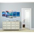 5-PIECE CANVAS PRINT SEA WAVES ON THE COAST - PICTURES OF NATURE AND LANDSCAPE - PICTURES