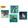 CANVAS PRINT SET FAIRY-TALE CREATURES - SET OF PICTURES - PICTURES