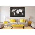 CANVAS PRINT WORLD MAP ON WOOD - PICTURES OF MAPS - PICTURES