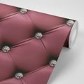 WALLPAPER BURGUNDY LEATHER ELEGANCE - WALLPAPERS WITH IMITATION OF LEATHER - WALLPAPERS