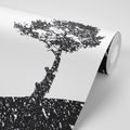 CARTA DA PARATI SAGOMA DI UN ALBERO - CARTA DA PARATI BIANCO E NERO - CARTA DA PARATI