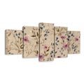 5-TEILIGES WANDBILD BLUMIGE HARMONIE - BILDER BLUMEN - BILDER