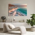 TABLEAU SUR TOILE – RIVAGE TURQUOISE DU LAC SALÉ - TABLEAUX DU LAC - TABLEAUX