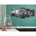 5-PIECE CANVAS PRINT ENDLESS GALAXY - PICTURES OF SPACE AND STARS - PICTURES