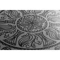 CANVAS PRINT MANDALA WITH AN ABSTRACT NATURAL PATTERN IN BLACK AND WHITE - BLACK AND WHITE PICTURES - PICTURES