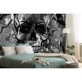 SELF ADHESIVE WALLPAPER SKULL IN BLACK AND WHITE - SELF-ADHESIVE WALLPAPERS - WALLPAPERS