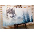 CANVAS PRINT WOLF IN A SNOWY LANDSCAPE - PICTURES OF ANIMALS{% if product.category.pathNames[0] != product.category.name %} - PICTURES{% endif %}
