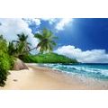 FOTOTAPETE WUNDERSCHÖNER STRAND AUF DER SEYCHELLEN-INSEL - TAPETEN MIT NATURMOTIVEN - TAPETEN