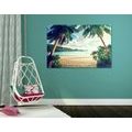 TABLEAU SUR TOILE – COUCHER DE SOLEIL SUR L'ÎLE DES SEYCHELLES - TABLEAUX DE LA NATURE ET DES PAYSAGES - TABLEAUX