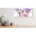 5-PIECE CANVAS PRINT BALLOONS IN THE WIND - CHILDRENS PICTURES - PICTURES