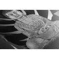 CANVAS PRINT BUDDHA WITH A RELAXING STILL LIFE IN BLACK AND WHITE - BLACK AND WHITE PICTURES - PICTURES