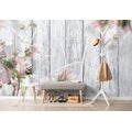 PAPIER PEINT – ORCHIDÉE VINTAGE AVEC INSCRIPTION - L'AMOUR COMMENCE À LA MAISON - PAPIERS PEINTS - 🔥 VENTE TOTALE 🔥