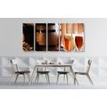 5-PIECE CANVAS PRINT BEER WITH A BEER KEG - PICTURES OF FOOD AND DRINKS - PICTURES