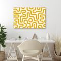 QUADRO SU TELA – MOTIVO GEOMETRICO GIALLO RÉTRO - QUADRI VINTAGE E RETRÒ - STAMPE E QUADRI