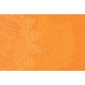 PAPIER PEINT AUTOCOLLANT ARABESQUE ORANGE SUR FOND ABSTRAIT - PAPIERS PEINTS AUTOCOLLANTS - PAPIER PEINT