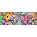 TABLEAU SUR TOILE – FLEURS EN VERSION MULTICOLORE - PEINTURES ABSTRAITES - TABLEAUX