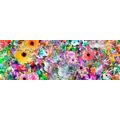 WANDBILD BLUMEN IN BUNTEN FARBEN - ABSTRAKTE BILDER - BILDER