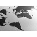 CANVAS PRINT ABSTRACT WORLD MAP IN BLACK AND WHITE - PICTURES OF MAPS - PICTURES