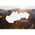 WANDBILD AUF KORK KARTE DER SLOWAKEI MIT BERGKULISSE - WANDBILDER AUF KORK - BILDER
