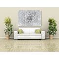 CANVAS PRINT ETHNIC MANDALA IN BLACK AND WHITE - BLACK AND WHITE PICTURES - PICTURES