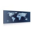 CANVAS PRINT WORLD MAP IN SHADES OF BLUE - PICTURES OF MAPS - PICTURES