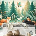 TAPETA LESNÉ ZVIERATKÁ V PASTELOVÝCH FARBÁCH - DETSKÉ TAPETY - TAPETY