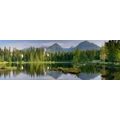 CANVAS PRINT BEAUTIFUL PANORAMA OF THE MOUNTAINS BY THE LAKE - PICTURES OF NATURE AND LANDSCAPE - PICTURES