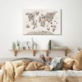 WANDBILD AUF KORK WELTKARTE DER TIERE - WANDBILDER AUF KORK - BILDER