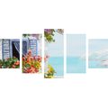 5-PIECE CANVAS PRINT HOUSE AND A SEA VIEW - PICTURES OF NATURE AND LANDSCAPE - PICTURES