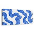 TABLEAU SUR TOILE – ONDULATIONS BLEUES DYNAMIQUES - IMAGES FORMES ABSTRAITES - TABLEAUX