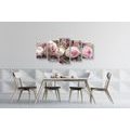 5-DÍLNÝ OBRAZ SLAVNOSTNÍ KVĚTINOVÁ KOMPOZICE RŮŽÍ - OBRAZY KVĚTŮ - OBRAZY