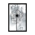 POSTER DANDELION IN MODERN DESIGN - BLACK AND WHITE - POSTERS
